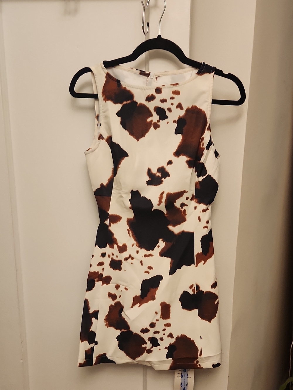 Cider Cow Print Sleeveless Mini Dress Y2K Western XS NWT